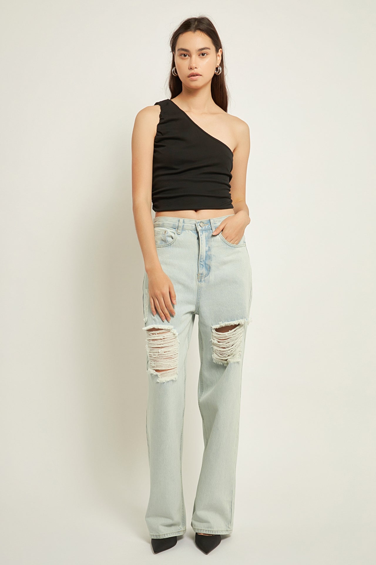 GREY LAB - Destroyed Jeans - JEANS available at Objectrare