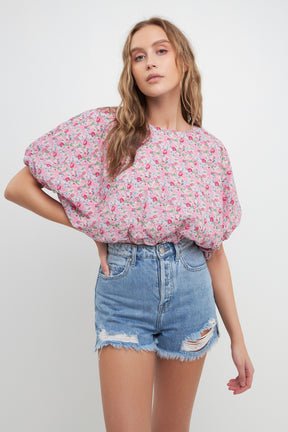 FREE THE ROSES - Voluminous Crop Top - TOPS available at Objectrare