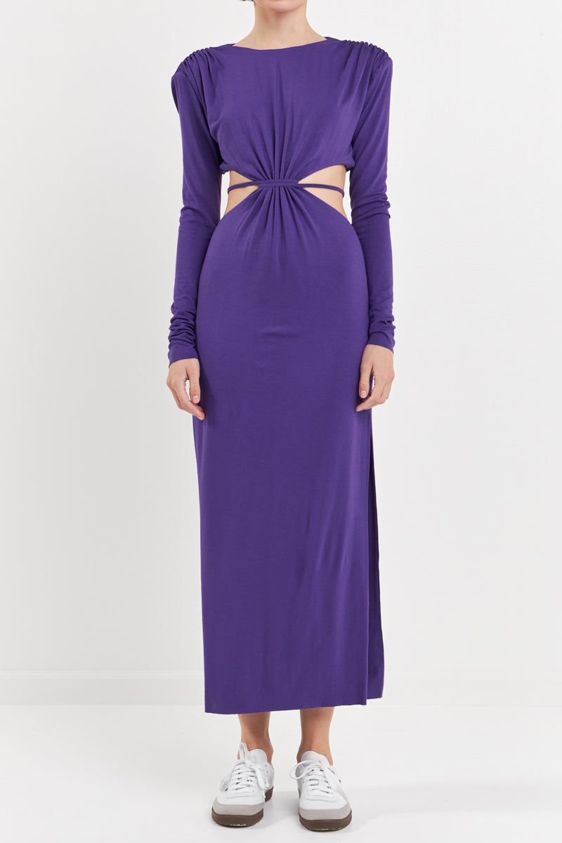 GREY LAB - Long Sleeve Open-Back Maxi Dress - DRESSES available at Objectrare