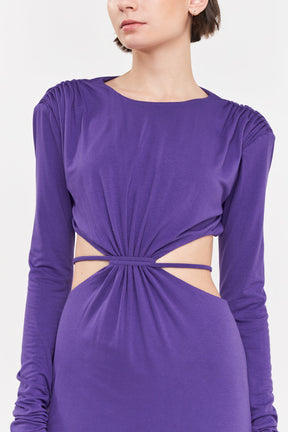 GREY LAB - Long Sleeve Open-Back Maxi Dress - DRESSES available at Objectrare