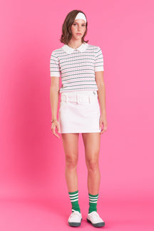 ENGLISH FACTORY - Belted Low Waist Skort - SKORTS available at Objectrare
