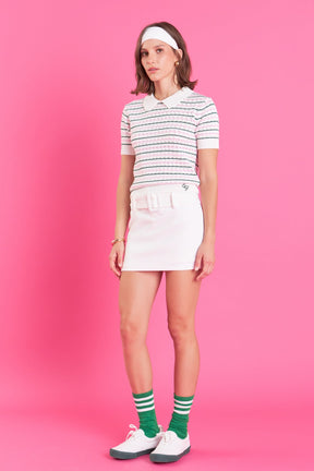 ENGLISH FACTORY - Belted Low Waist Skort - SKORTS available at Objectrare