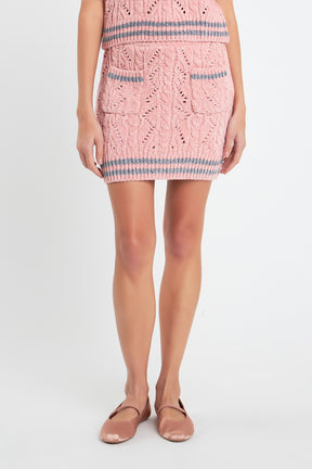ENGLISH FACTORY - Chenille Contrast Mini Skirt - SKIRTS available at Objectrare