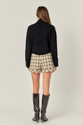 ENGLISH FACTORY - Plaid Cuffed Shorts - SHORTS available at Objectrare