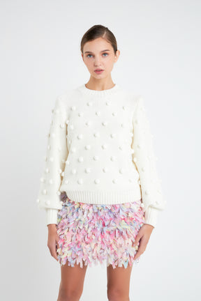 ENGLISH FACTORY - English Factory - Pom Pom Pattern Long Sleeve Sweater - SWEATERS & KNITS available at Objectrare