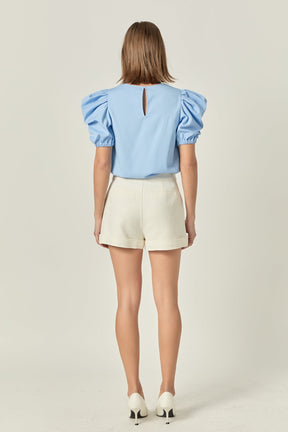 Ruched Puff Sleeve Top