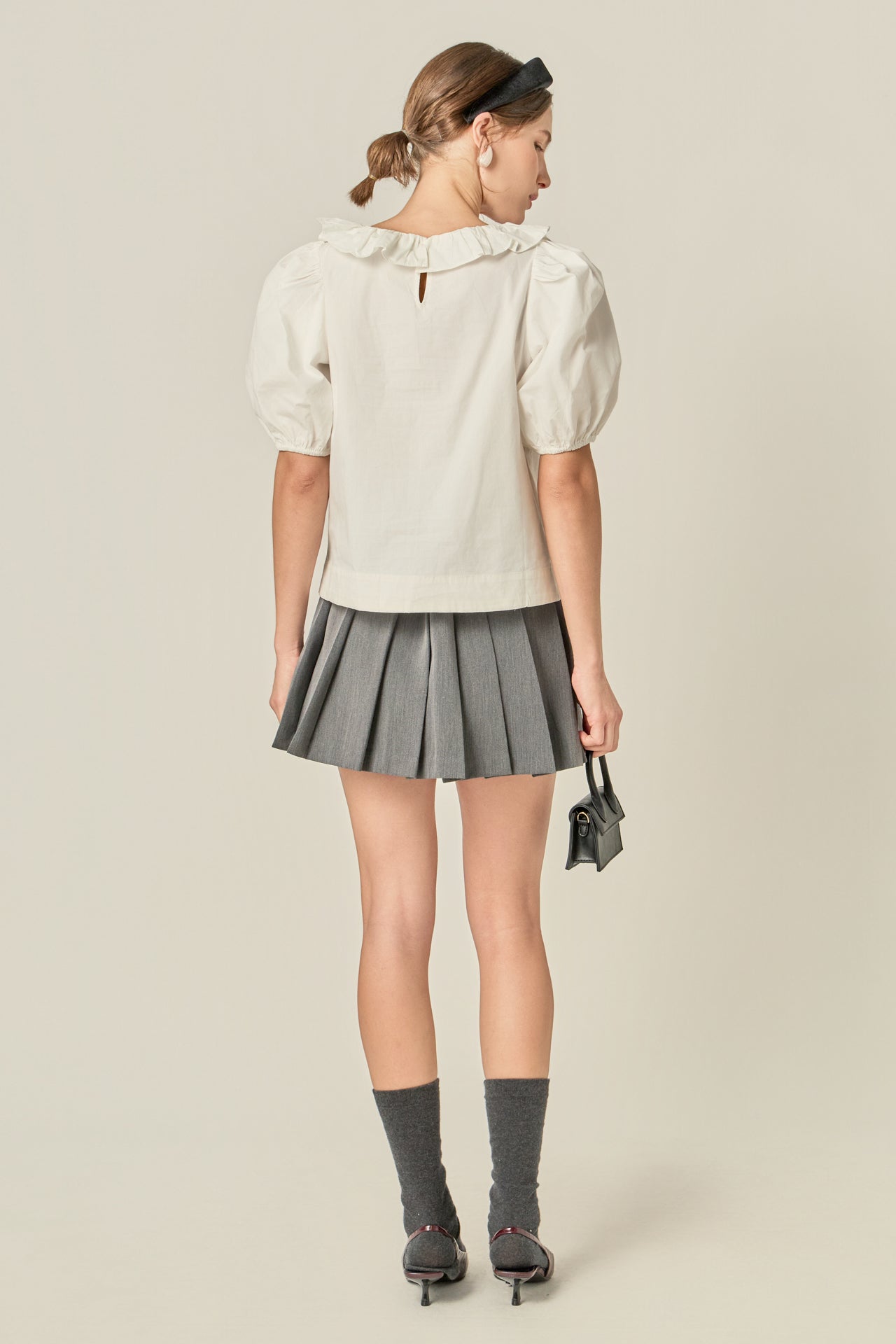 ENGLISH FACTORY - U-neckline Puff Sleeve Top - TOPS available at Objectrare