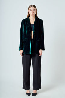 ENDLESS ROSE - Velvet Loose Fit Blazer - BLAZERS available at Objectrare