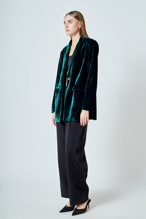ENDLESS ROSE - Velvet Loose Fit Blazer - BLAZERS available at Objectrare