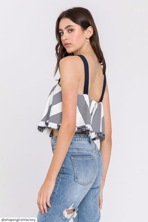 ENGLISH FACTORY - Stripe Crop Top - TOPS available at Objectrare