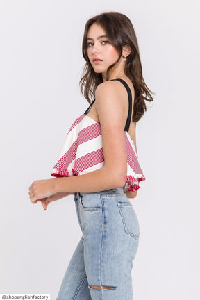 ENGLISH FACTORY - Stripe Crop Top - TOPS available at Objectrare