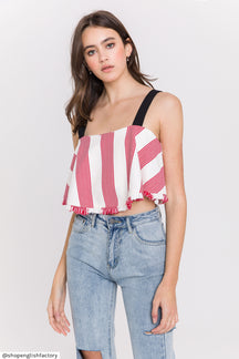ENGLISH FACTORY - Stripe Crop Top - TOPS available at Objectrare