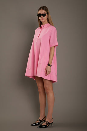 ENGLISH FACTORY - English Factory - A-line Short Sleeve Shirt Dress - DRESSES available at Objectrare