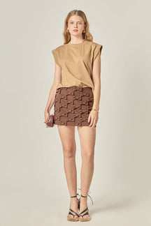 ENGLISH FACTORY - Solid Ribbed Cotton T-shirt - TOPS available at Objectrare