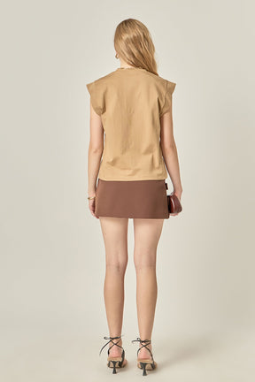 ENGLISH FACTORY - Solid Ribbed Cotton T-shirt - TOPS available at Objectrare