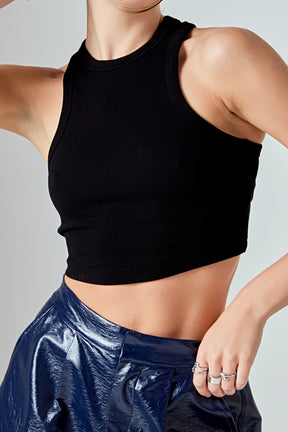 GREY LAB - Cropped Racerback Tank - CAMI TOPS & TANK available at Objectrare