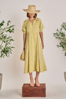 ENGLISH FACTORY - Gingham Puff Sleeve Dress - DRESSES available at Objectrare