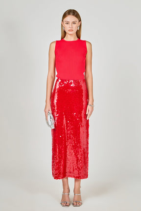 Sequins Midi Skirt