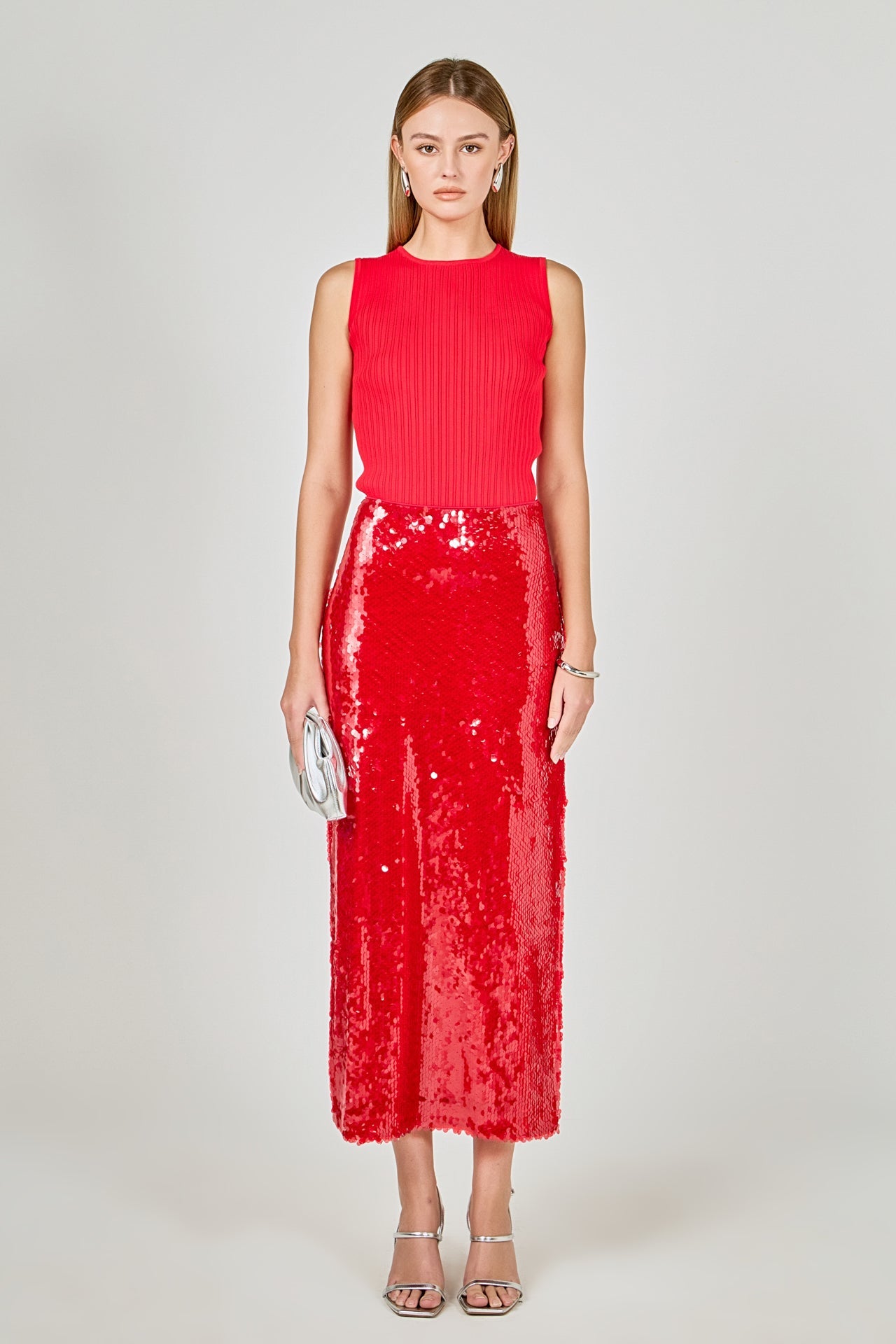 ENDLESS ROSE - Sequins Midi Skirt - SKIRTS available at Objectrare