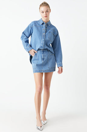 GREY LAB - Grey Lab - Oversized Denim Shirt - SHIRTS & BLOUSES available at Objectrare