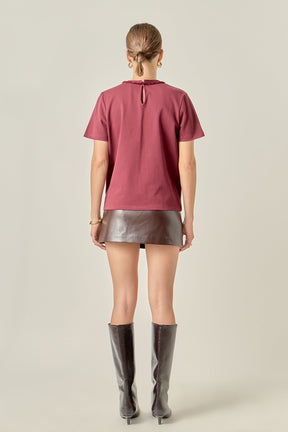 ENGLISH FACTORY - Beaded Bow Tee - T-SHIRTS available at Objectrare