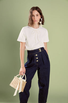 Annabelle Beaded Bow Tee