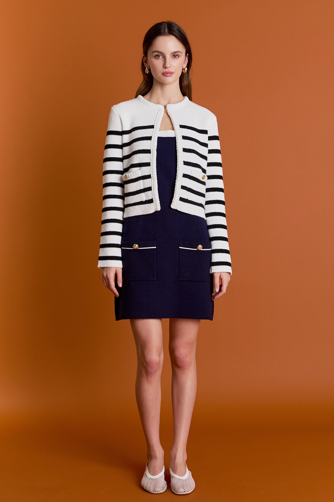 ENGLISH FACTORY - Braided Stripe Cardigan - SWEATERS & KNITS available at Objectrare