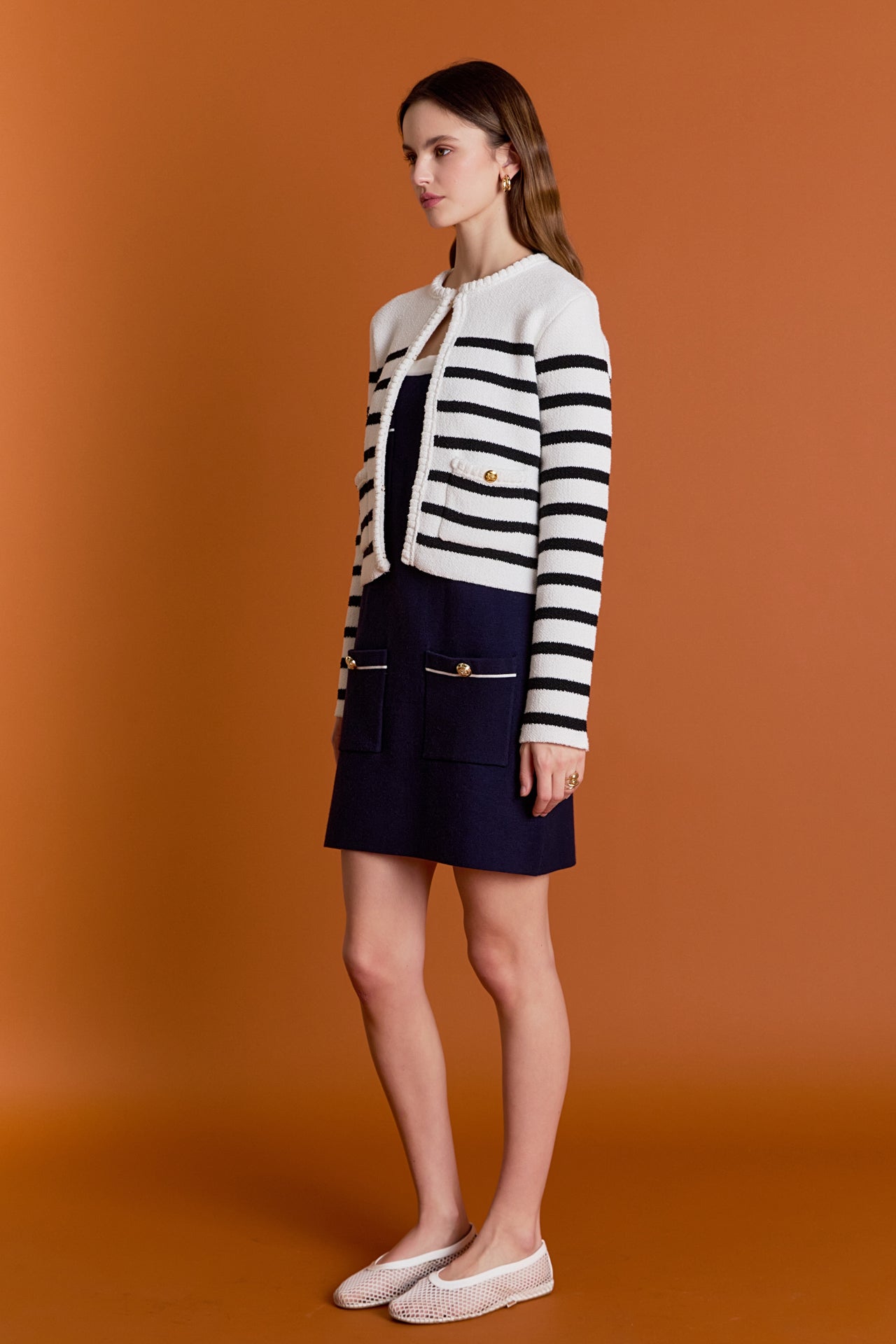 ENGLISH FACTORY - Braided Stripe Cardigan - SWEATERS & KNITS available at Objectrare