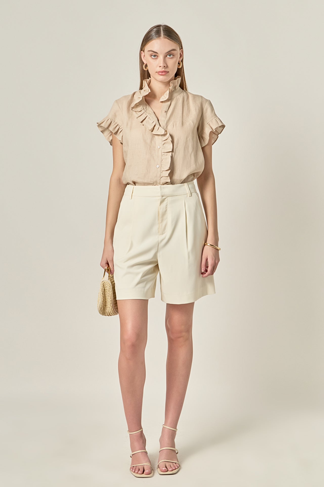 ENGLISH FACTORY - Linen Ruffle Shirt - SHIRTS & BLOUSES available at Objectrare