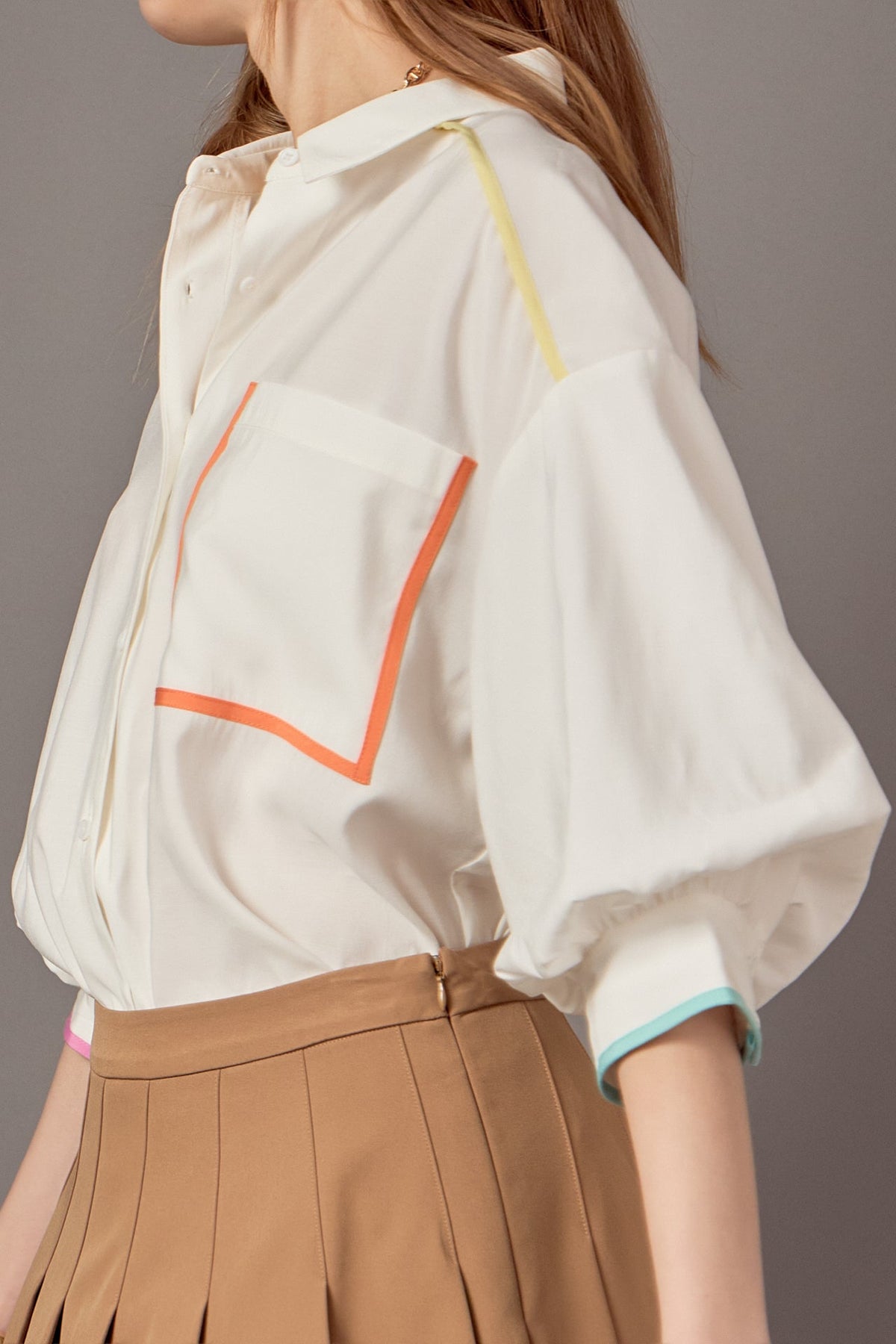 ENGLISH FACTORY - Anne Colorblock Shirt - TOPS available at Objectrare