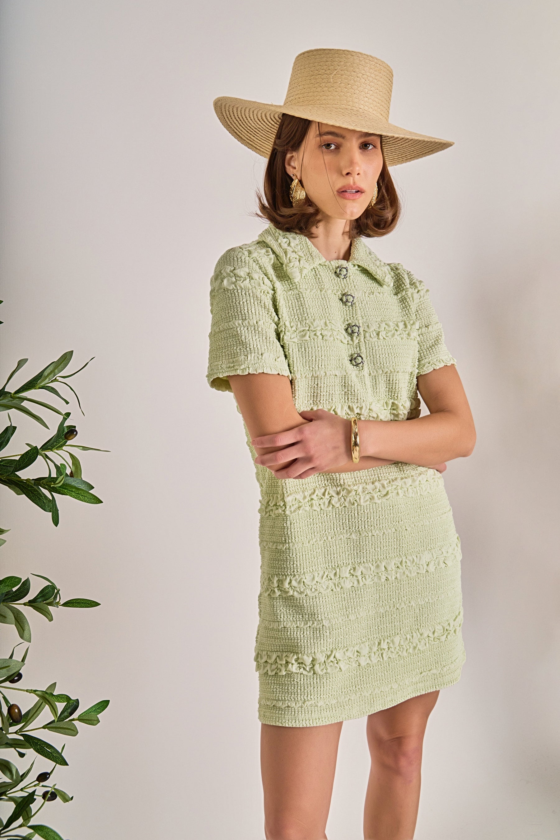 ENGLISH FACTORY - Textured Mini Dress - DRESSES available at Objectrare