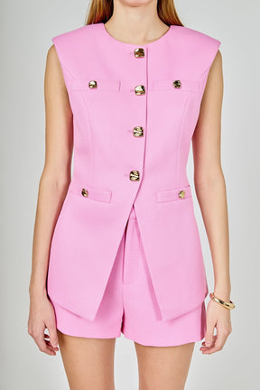 Gold Pointed Long Vest
