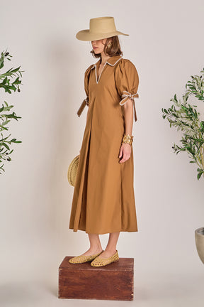 ENGLISH FACTORY - Stitch Detailed Midi Dress - DRESSES available at Objectrare