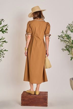 ENGLISH FACTORY - Stitch Detailed Midi Dress - DRESSES available at Objectrare