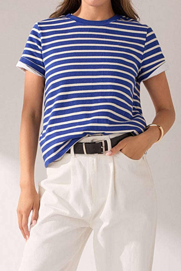 ENGLISH FACTORY - Stripe T-shirt - TOPS available at Objectrare