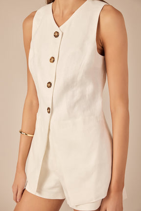 ENGLISH FACTORY - The Juliette Linen Vest - JACKETS available at Objectrare