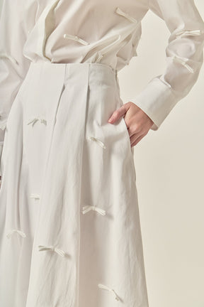ENGLISH FACTORY - Bow Detailed Poplin Midi Skirt - SKIRTS available at Objectrare