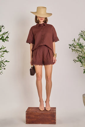 ENGLISH FACTORY - Linen Lace Shirt - SHIRTS & BLOUSES available at Objectrare