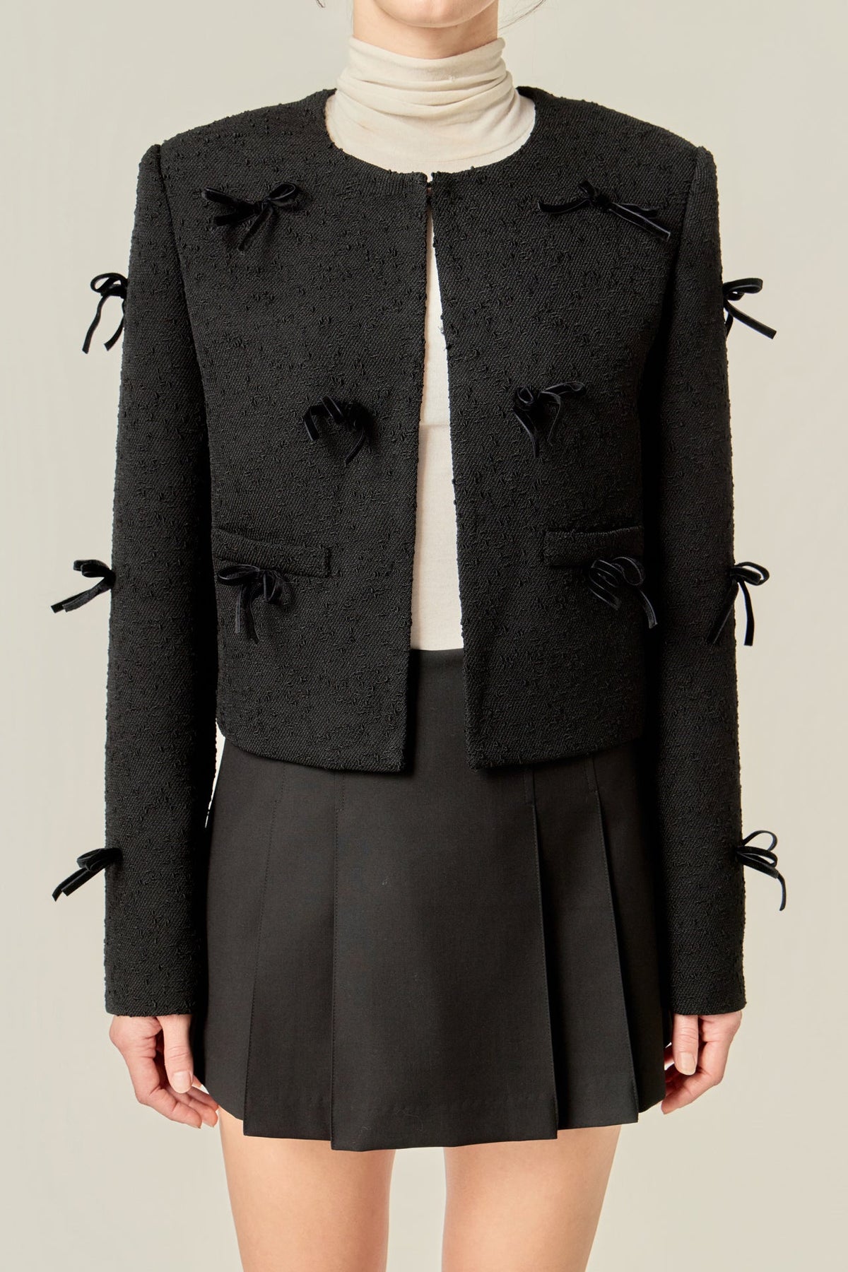 ENGLISH FACTORY - Woven Bow Jacket - JACKETS available at Objectrare