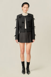 ENGLISH FACTORY - Woven Bow Jacket - JACKETS available at Objectrare