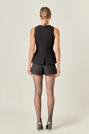 ENGLISH FACTORY - Aria Rhinestone Bow Top - TOPS available at Objectrare