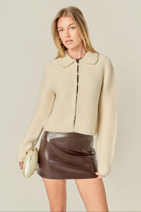 ENGLISH FACTORY - Pearl Knit Cardigan - SWEATERS & KNITS available at Objectrare