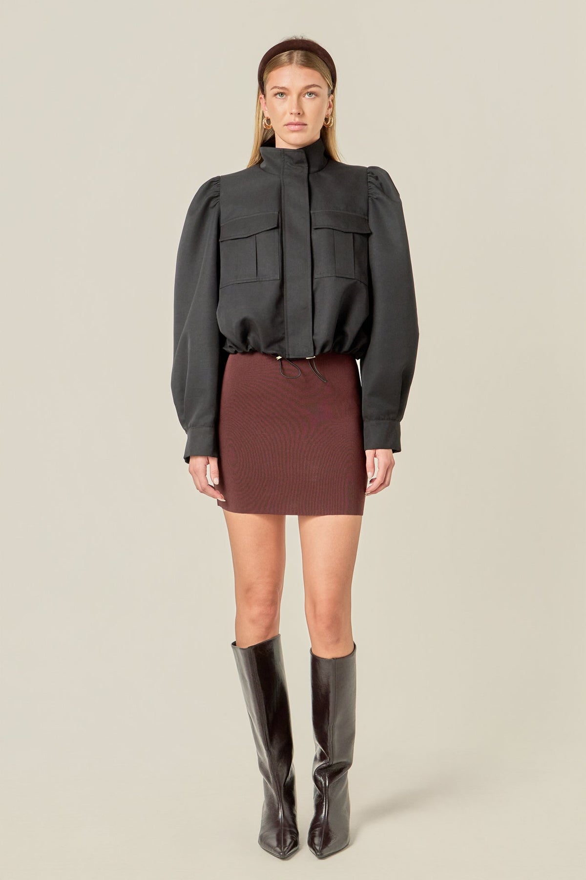 ENGLISH FACTORY - Technical Drawstring Bomber Jacket - JACKETS available at Objectrare