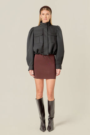 ENGLISH FACTORY - Technical Drawstring Bomber Jacket - JACKETS available at Objectrare