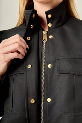 ENGLISH FACTORY - Technical Drawstring Bomber Jacket - JACKETS available at Objectrare