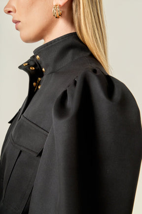 ENGLISH FACTORY - Technical Drawstring Bomber Jacket - JACKETS available at Objectrare