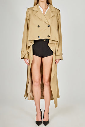 ENDLESS ROSE - High Low Trench Coat - COATS available at Objectrare
