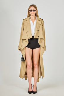 ENDLESS ROSE - High Low Trench Coat - COATS available at Objectrare