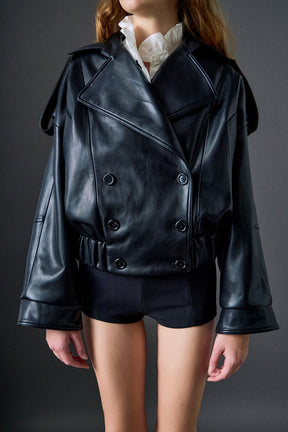 Trench Faux Leather Jacket
