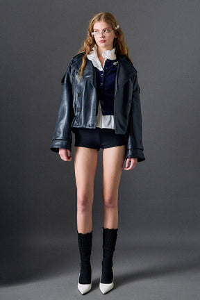 ENGLISH FACTORY - Trench Faux Leather Jacket - JACKETS available at Objectrare